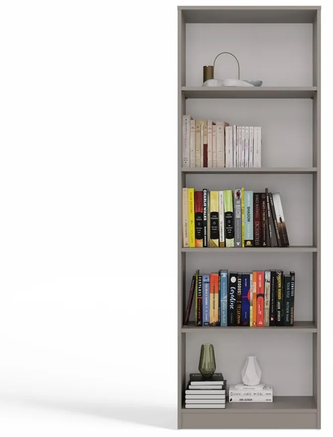 R60 polcos szekrény, könyvtartó, 60x182x30 cm, agyag színű