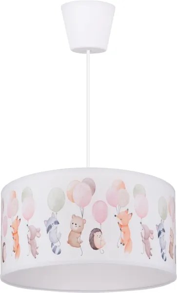 Brilagi - LED gyerek csillár zsinórral BOBO 1xE27/60W/230V Ø 35 cm fehér/állatkás