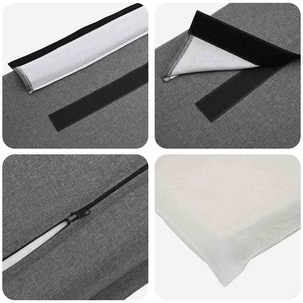 Kárpitozott fejtámla fejtámlával Fehér és világosszürke 160 cm