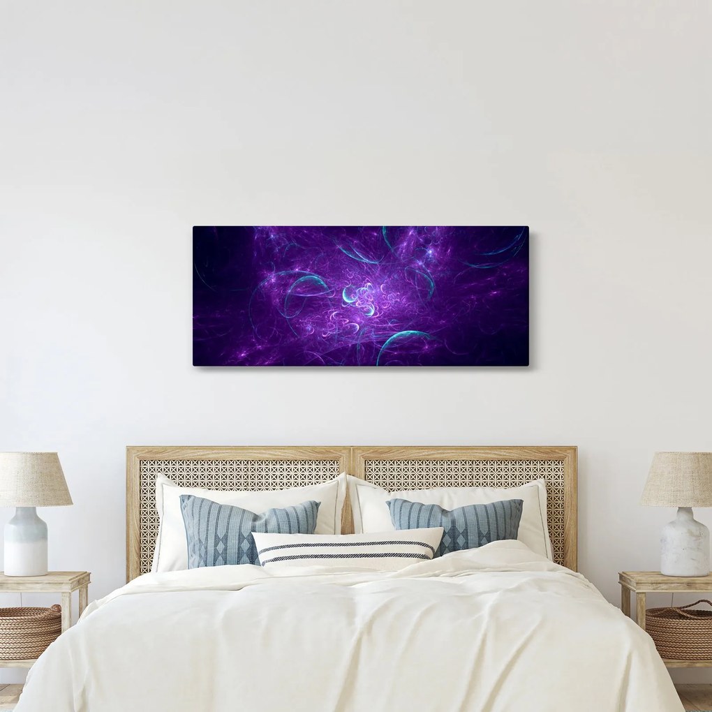 Modern kék absztrakció képe (120x50 cm)
