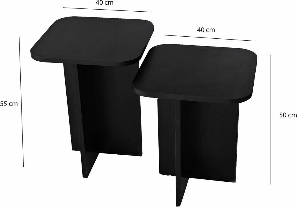 Blues Black tárolóasztal-készlet, 2 db