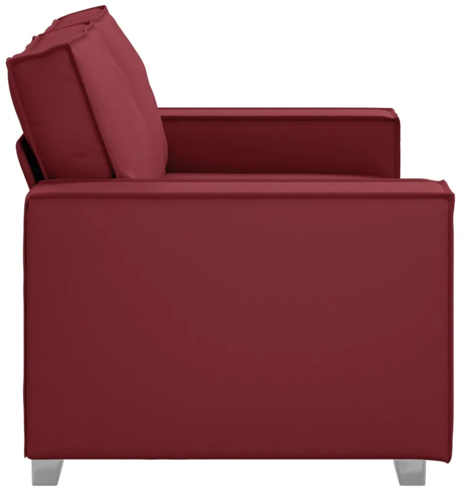 160 cm-es loveseat párnával bordó Műbőr