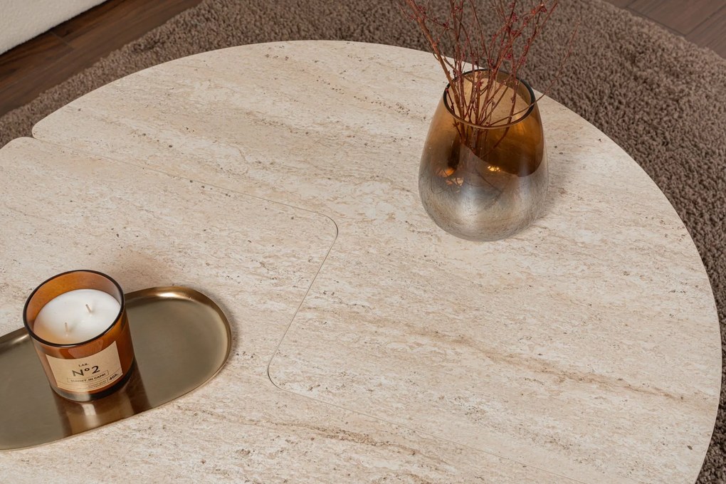 Dohányzóasztal Moira - Travertine