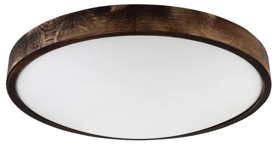 Mennyezeti lámpatest OAK SMOKY SLIM 3×E27/15W/230V, Ø 47 cm, tölgy/sötétbarna