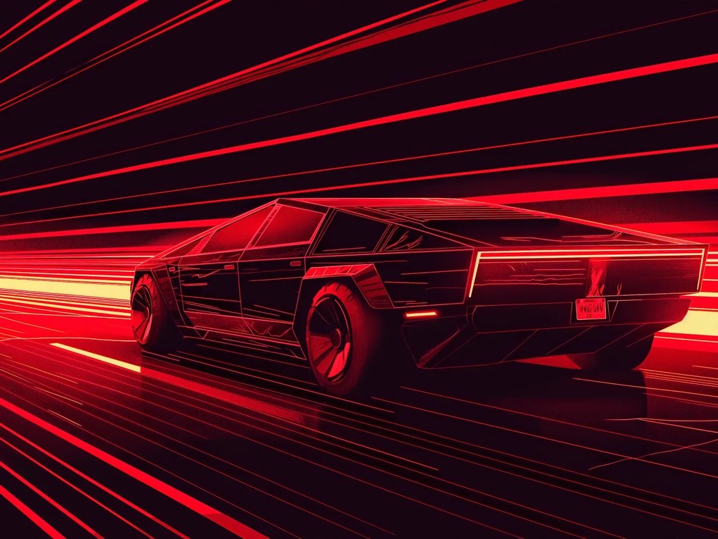 Poszter 100x75cm Sebesség a piros neonban