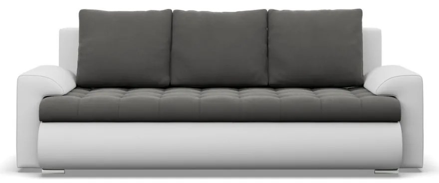 Tokio kanapéágy, bársony + műbőr, szürke - fehér