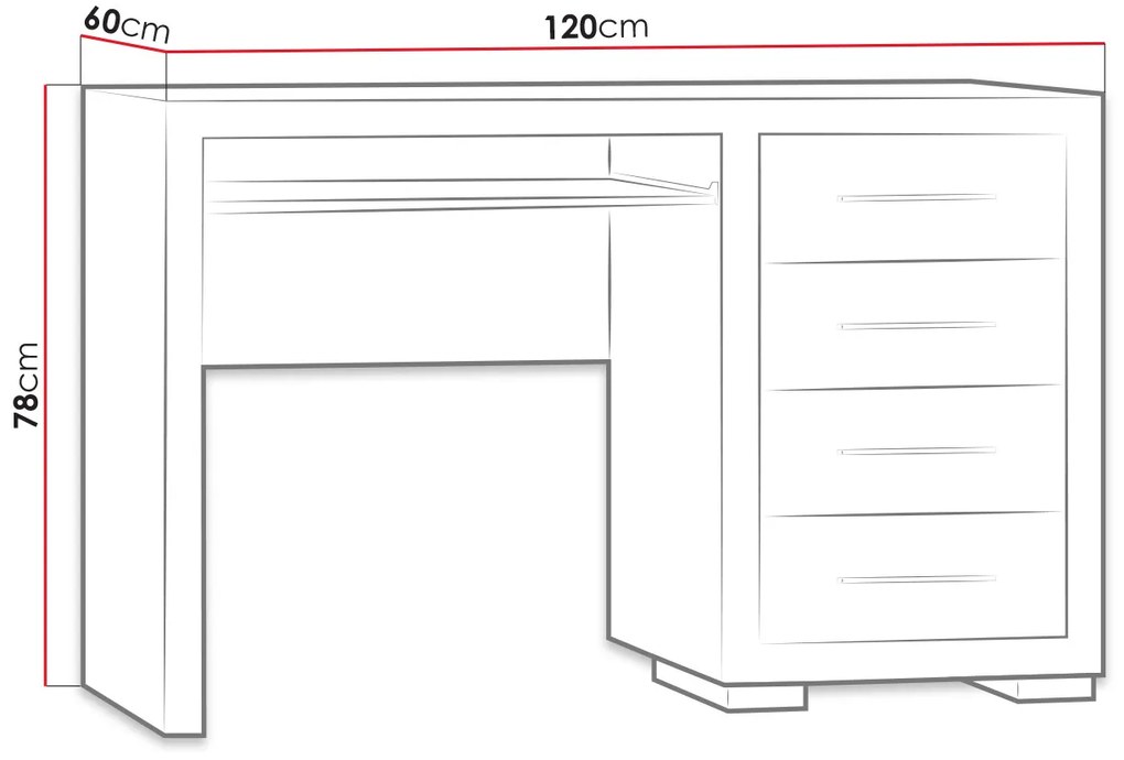 PC asztal Kella KL28 (sötét santana tölgy) . 1104573