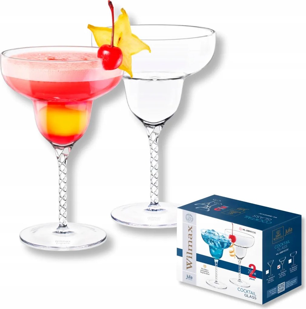 Poharak Margarita Drink Koktél Wilmax 250 ml 2 db-os szett