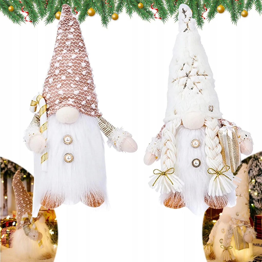 2x Karácsonyi Törpe elemes világító Plüss Karácsony