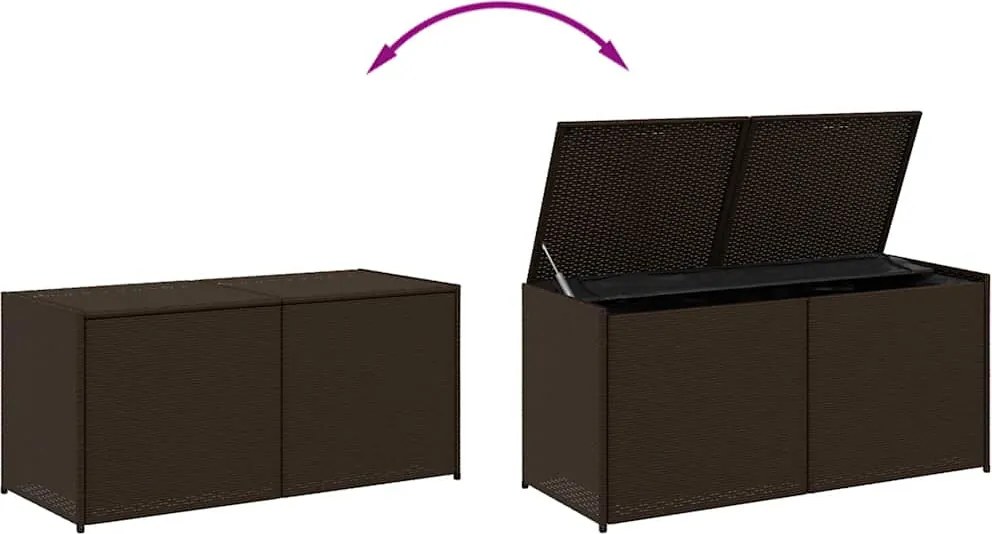 vidaXL barna polyrattan kerti tárolóláda 283 L