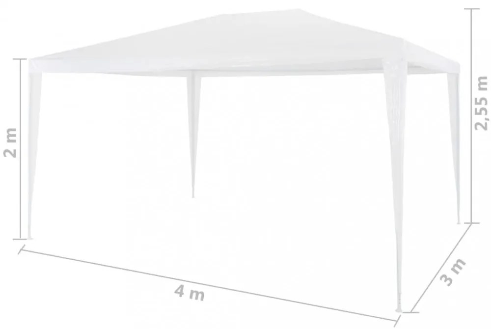 fehér rendezvénysátor 3 x 4 m