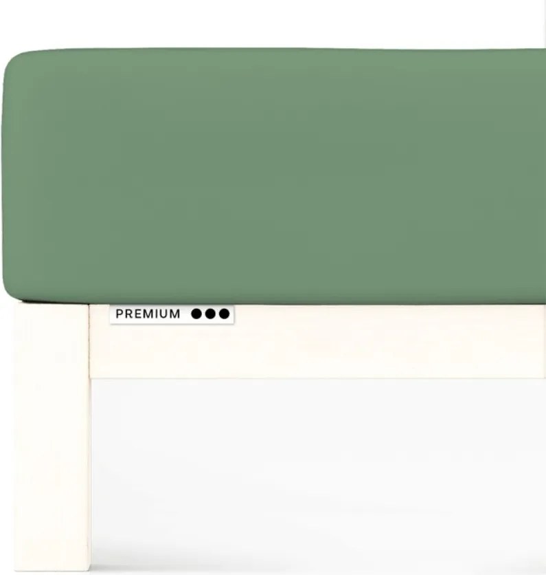 Schlafgut Premium lepedő 120x190-130x220 cm Green Mid 665