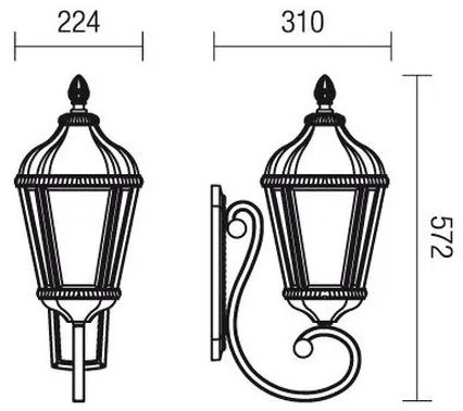 Redo 9656 - Kültéri fali lámpa ESSEN 1xE27/70W/230V IP44 barna/patina