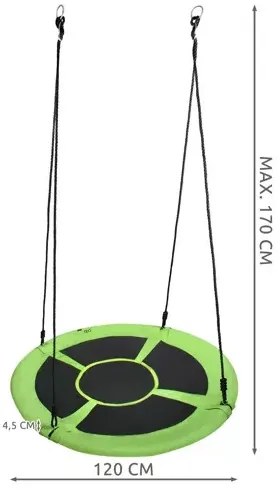 Hinta gólyafészek 100cm zöld-fekete 23514