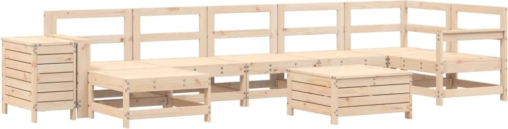 vidaXL 9 részes tömör fenyőfa kerti kanapészett