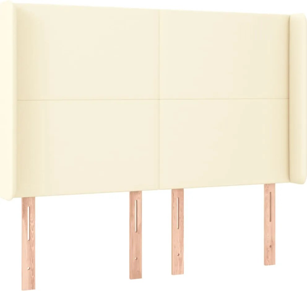 krémszínű műbőr LED-es fejtámla 147x16x118/128 cm