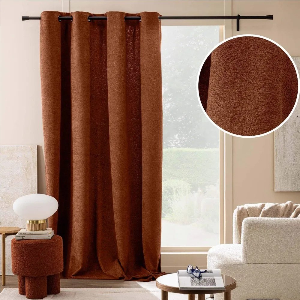 Terrakotta színű buklé függöny 140x260 cm Winona – douceur d'intérieur