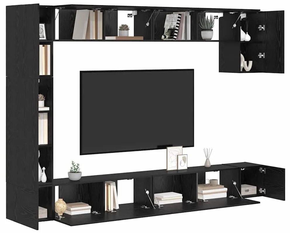 TV szekrény garnitúra 9 pcs Musta tammi 100 x 30 x 30.5 cm