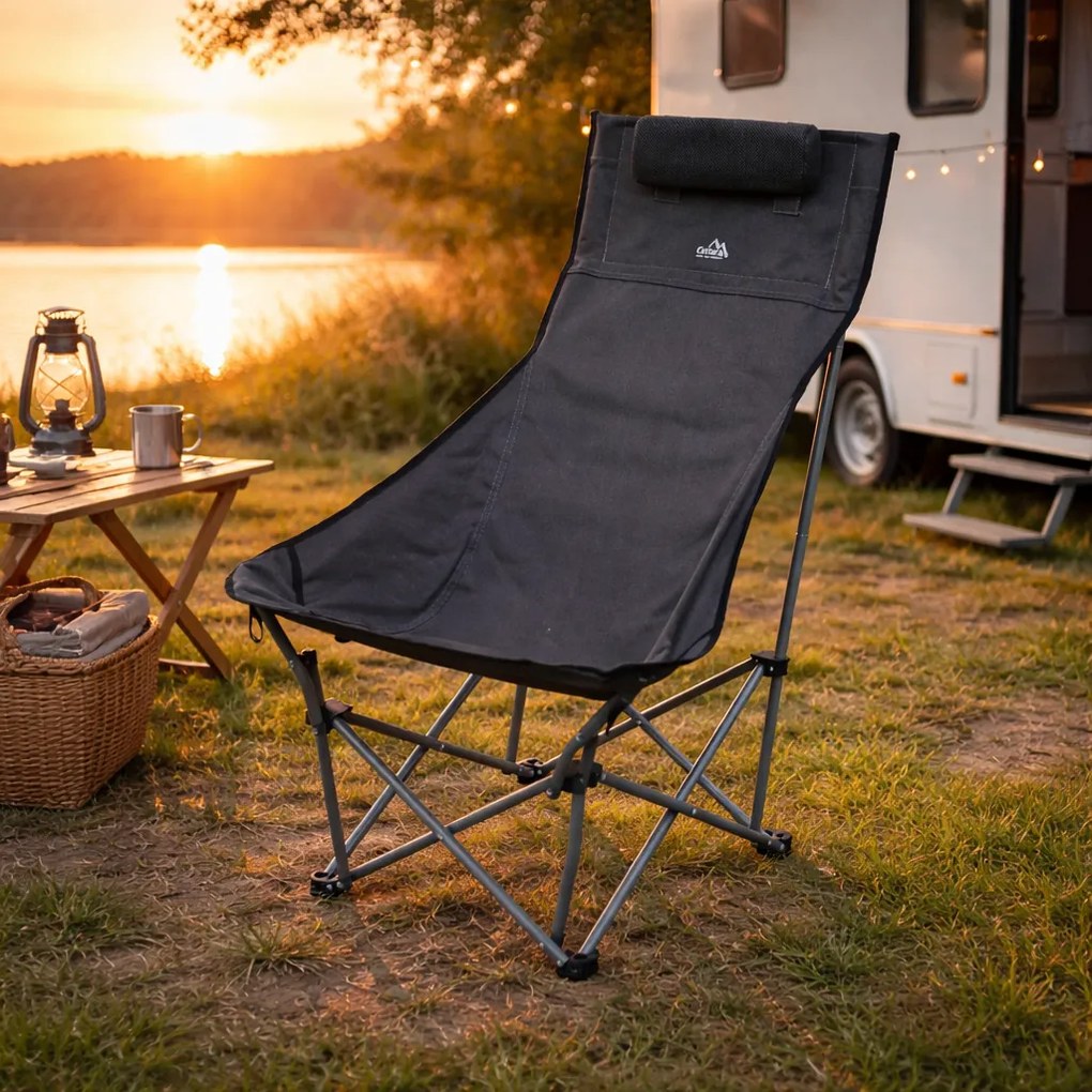 Cattara 13467 Merit Fold i összecsukható kempingszék, fekete
