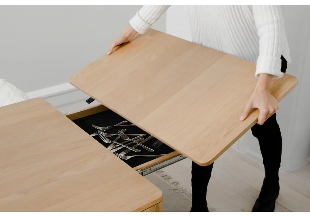 Tölgyfa bővíthető étkezőasztal 90x200 cm Heart'n'Soul – UMAGE