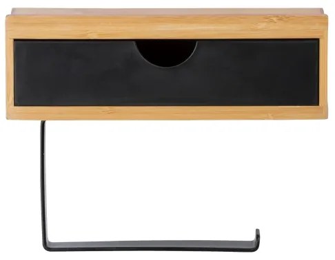WENKO 24754100 - BAMBUSA WC-papír tartó 18,5 x 14 cm barna/fekete