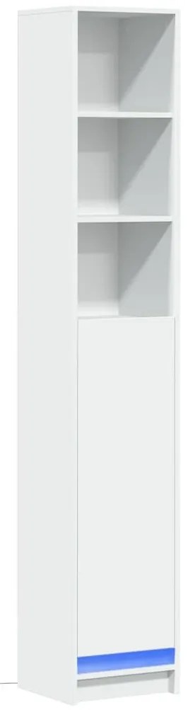 fehér szerelt fa tálalószekrény LED-del 36 x 32,5 x 200 cm