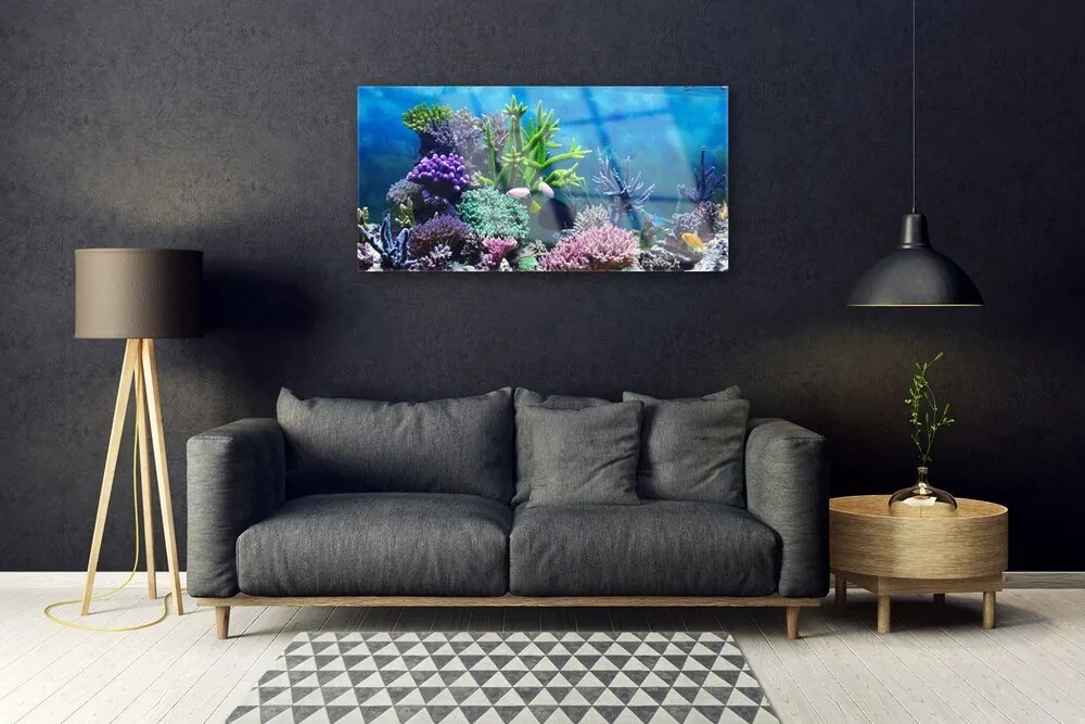 Üvegkép Akváriumi halak a víz alatt 120x60cm