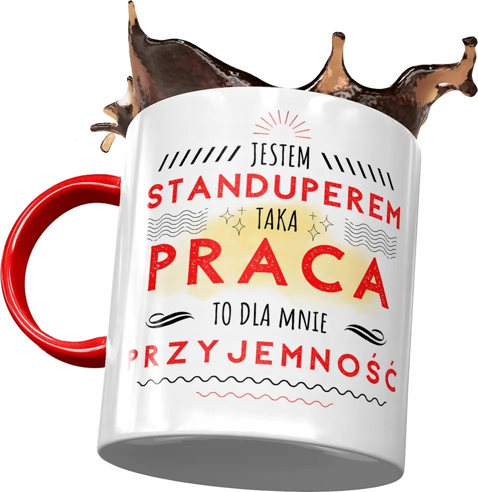 Piros Bögre Standuper Nekem Öröm Nyomtatott Fotóval