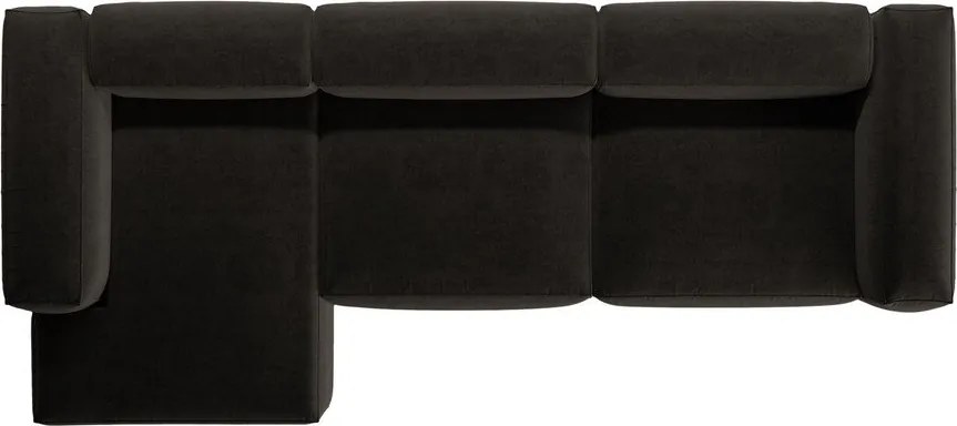 Fekete sarokkanapé (bal oldali-heverő résszel) Bergamo – Cosmopolitan Design