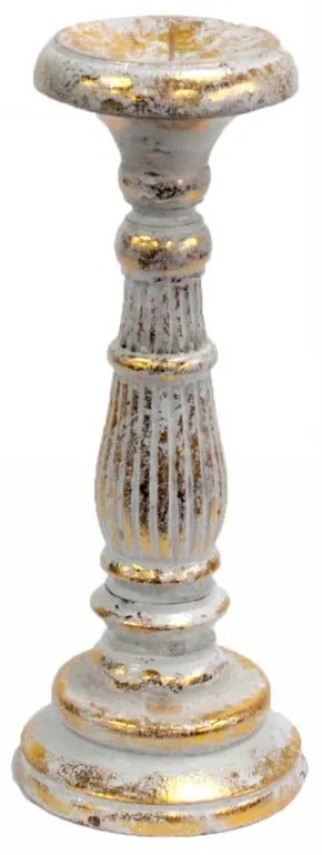 Vintage gyertyatartó kicsi, fehér-arany