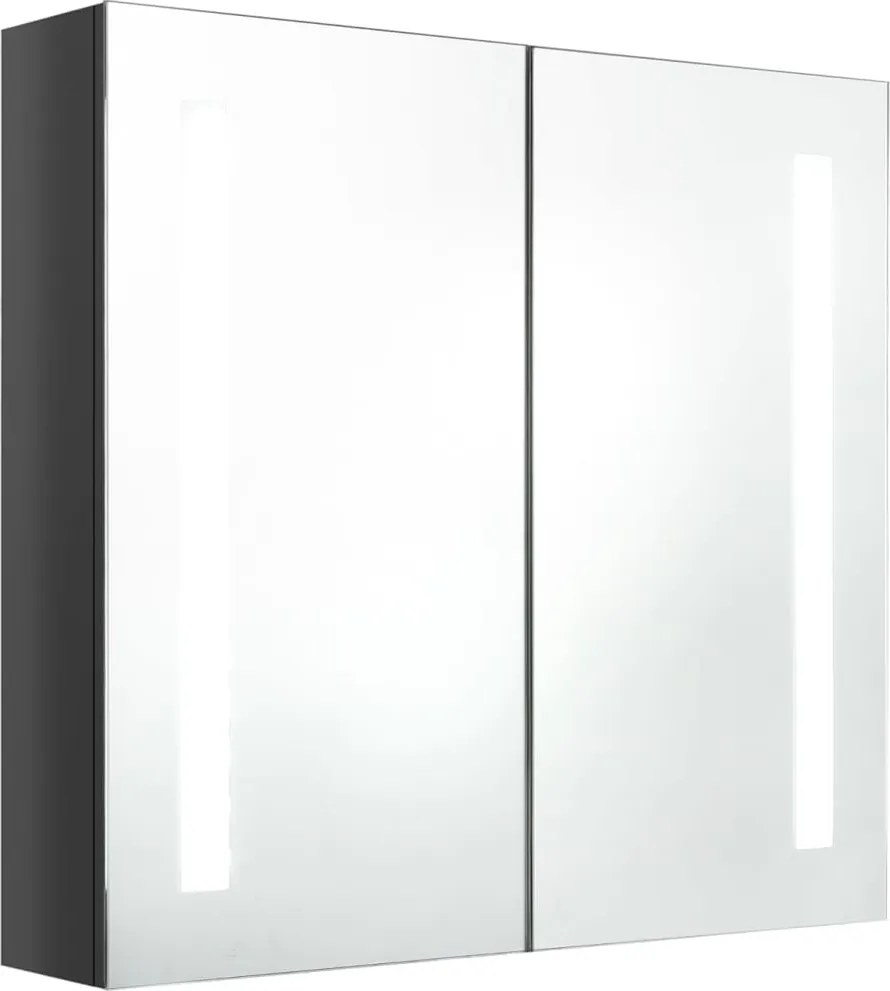 vidaXL betonszürke LED-es tükrös fürdőszobaszekrény 62 x 14 x 60 cm