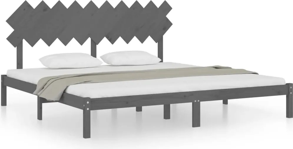 vidaXL szürke tömör fa ágykeret 200 x 200 cm
