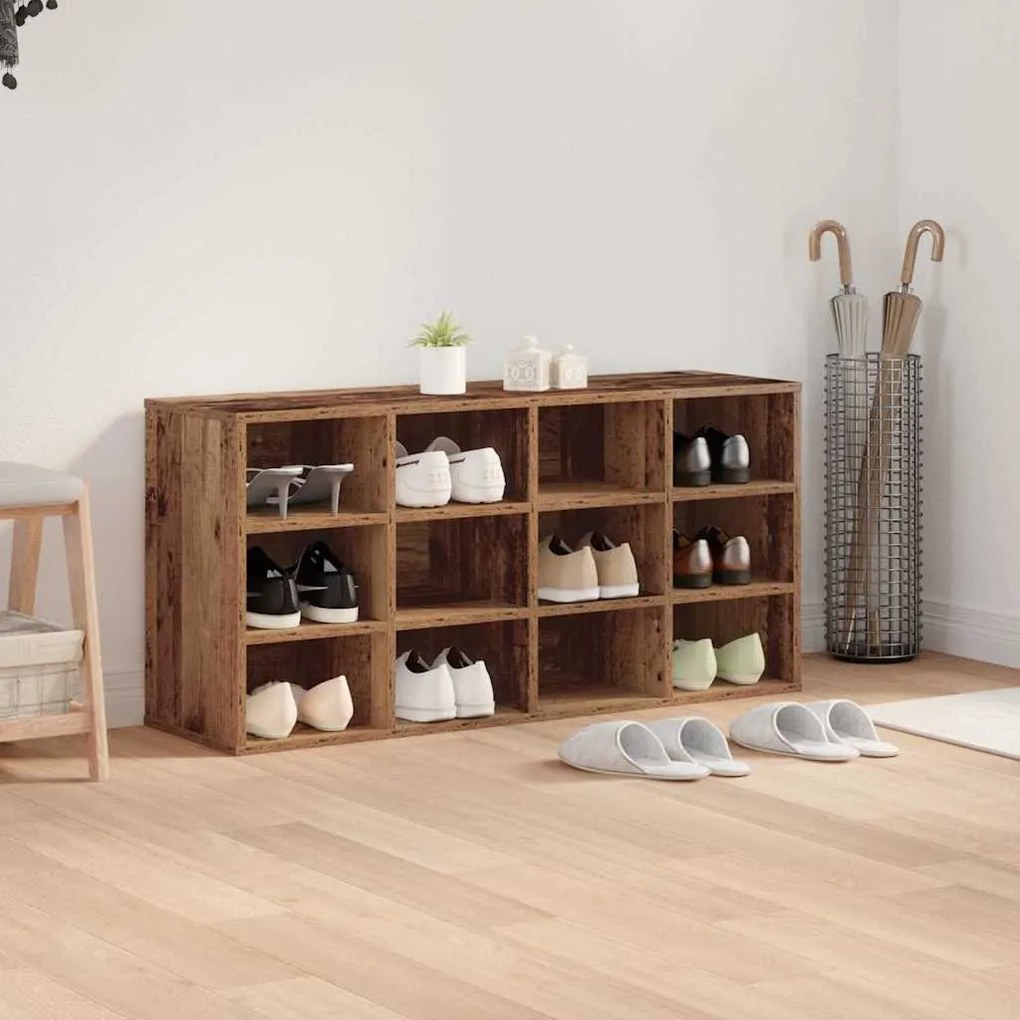Cipősszekrény polcokkal Régi fa 103 x 30 x 51 cm Faanyag