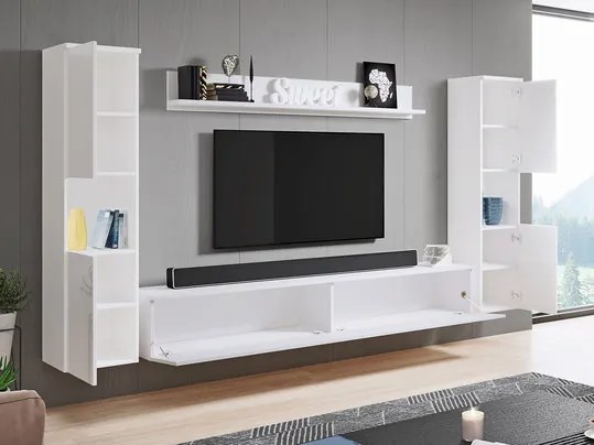 Nappali bútorsor Nova XL (wotan tölgy) (fehér LED világítás). 1060058
