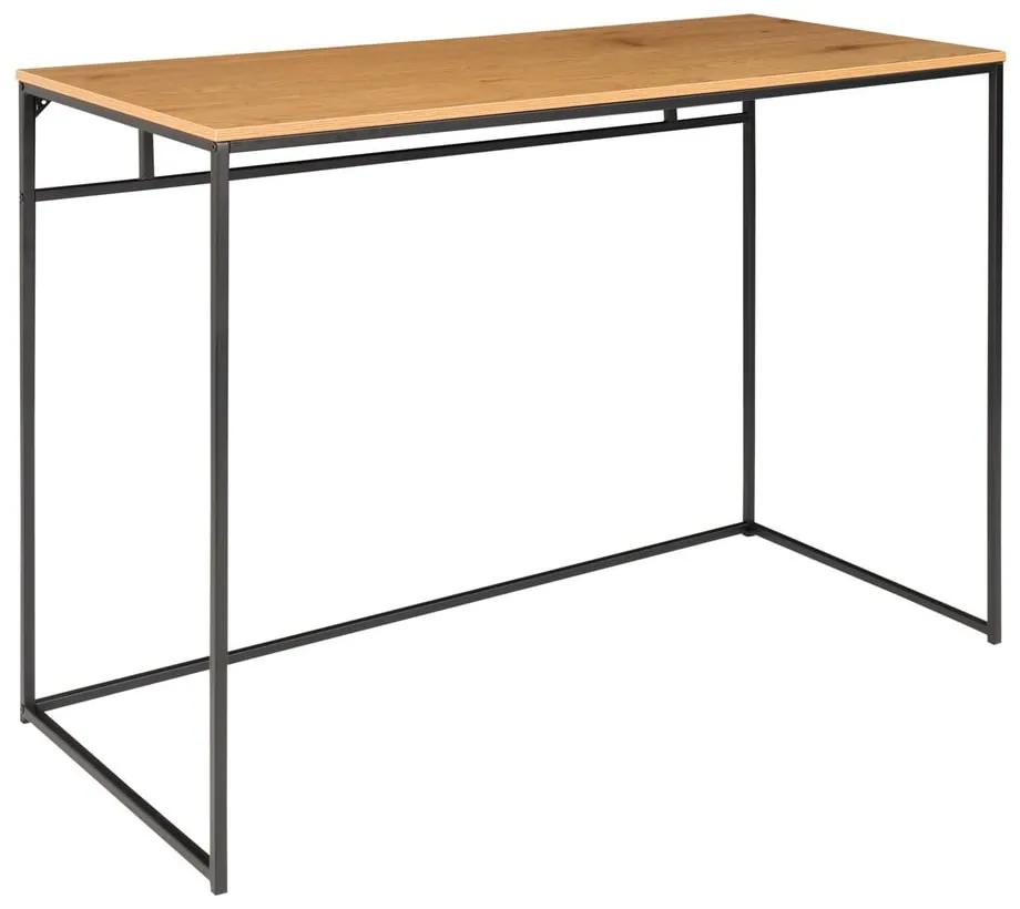 Vita íróasztal fekete acél konstrukcióval és tölgyfa dekoros asztallappal - House Nordic
