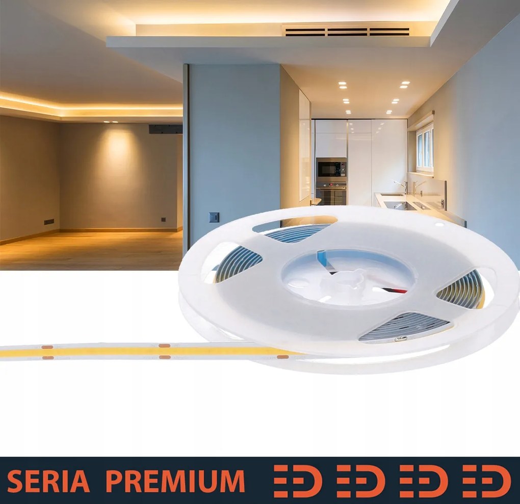 Led szalag CRI90|Meleg fehér|12V|528 LED/m|1200lm/m|1mb|3 év garancia