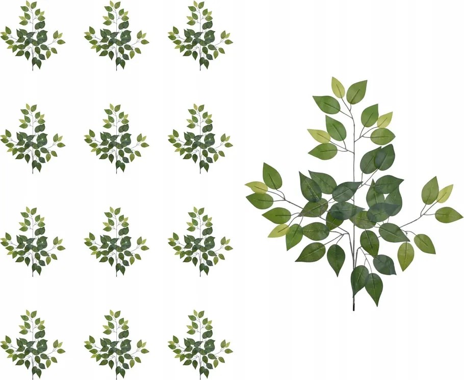 Benjamin ficus zöld ág műlevél 12 db-os csokor nád