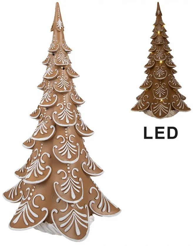 LED-es mézeskalács fenyőfa 42 cm