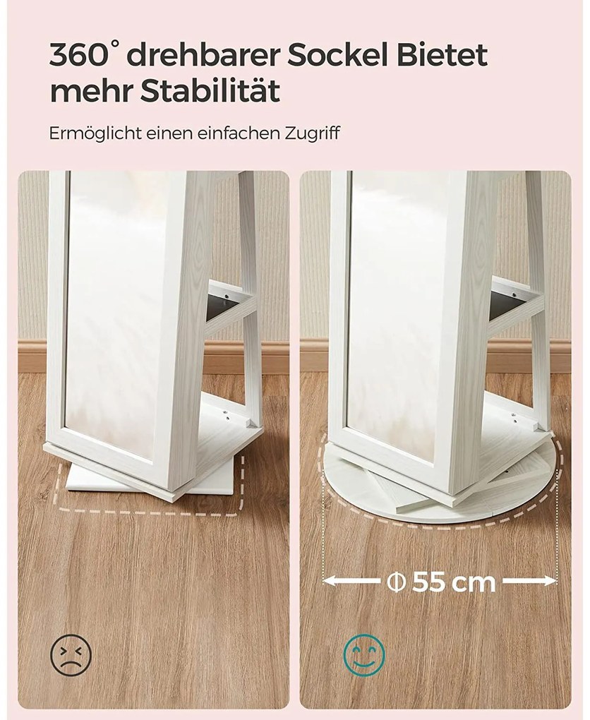 Ékszerszekrény Tükörszekrény 360°-ban forgatható