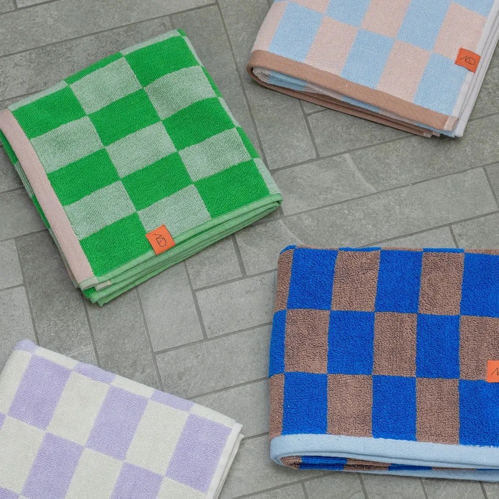 Kék-barna organikus pamut törölköző szett 2 db-os 40x55 cm Retro – Mette Ditmer Denmark