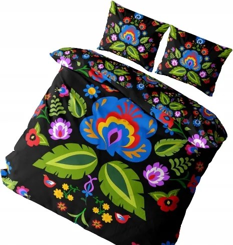 Fekete Vadász Ágyneműhuzat Folk Pamut 200x220