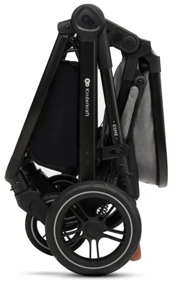 KINDERKRAFT - Kombinált babakocsi 3in1 ESME Moonlight szürke + autósülés MINK PRO