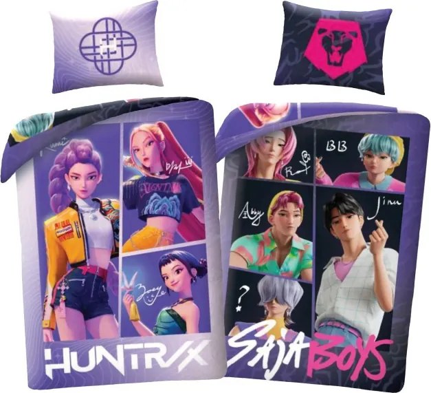 K-pop Démonvadászok Saja Boys kétoldalas ágyneműhuzat 140×200cm, 70x90 cm microfibre