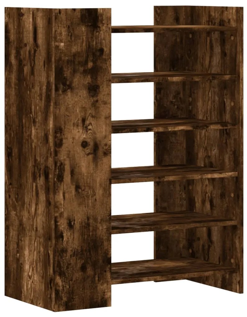 füstös tölgy színű szerelt fa cipőszekrény 74,5 x 37,5 x 100 cm