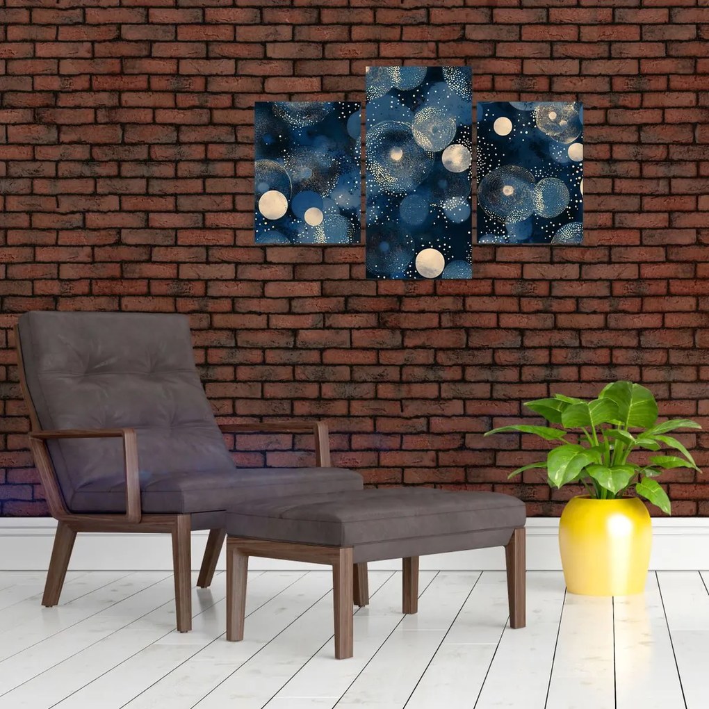 Kép - Kék-arany gyűrűk (90x60 cm)
