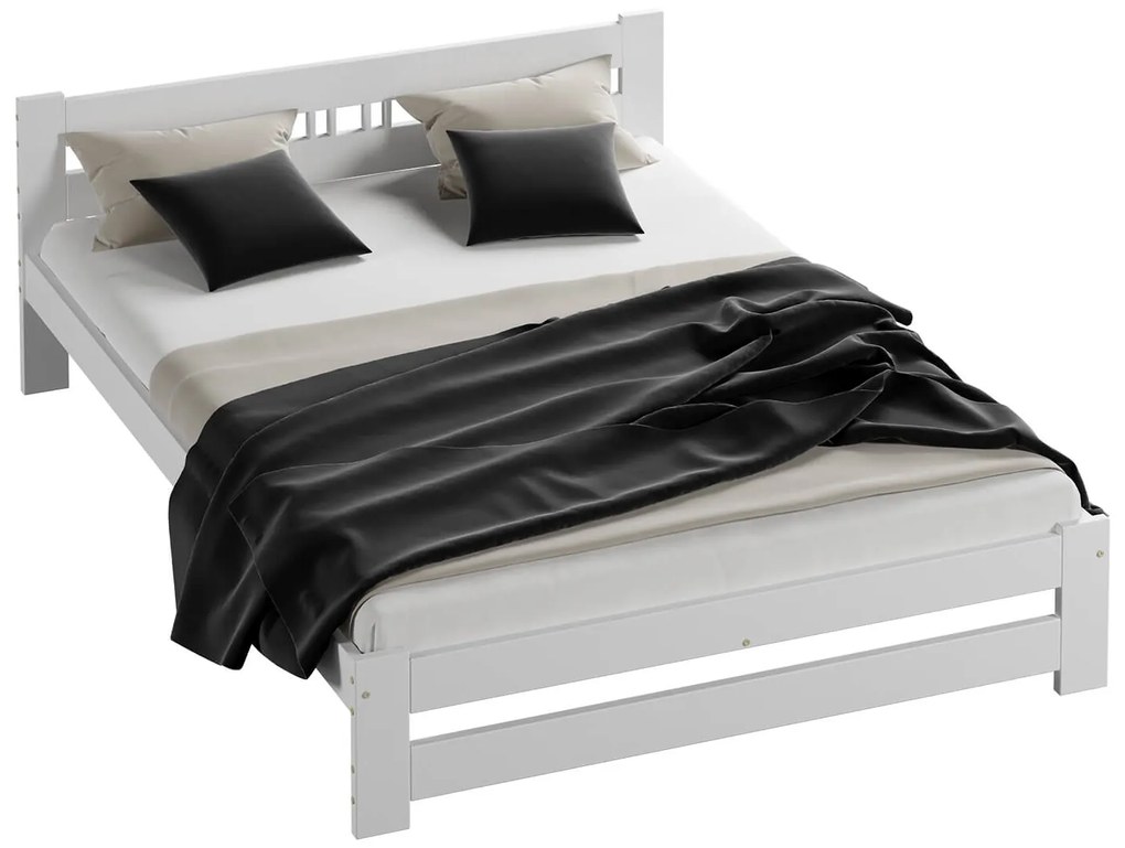 Fa ágy 160x200 LUX VitBed fehér + Matrac 160x200 Niobé