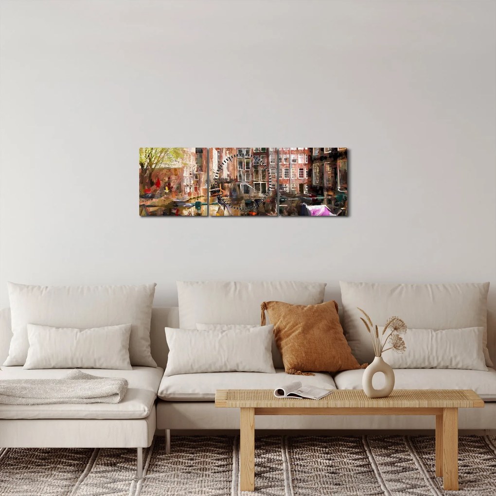 Kép - Amsterdam (órával) (90x30 cm)