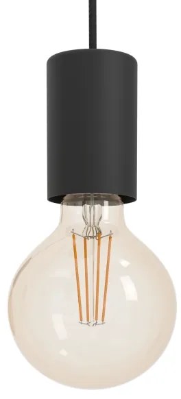 Eglo 390267 - Csillár zsinóron HUEBRO 5xE27/40W/230V fekete