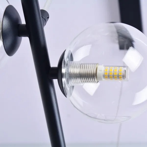 LED Csillár zsinóron HYBRID LED/15W/230V + 7xG9/6W 4000K fekete