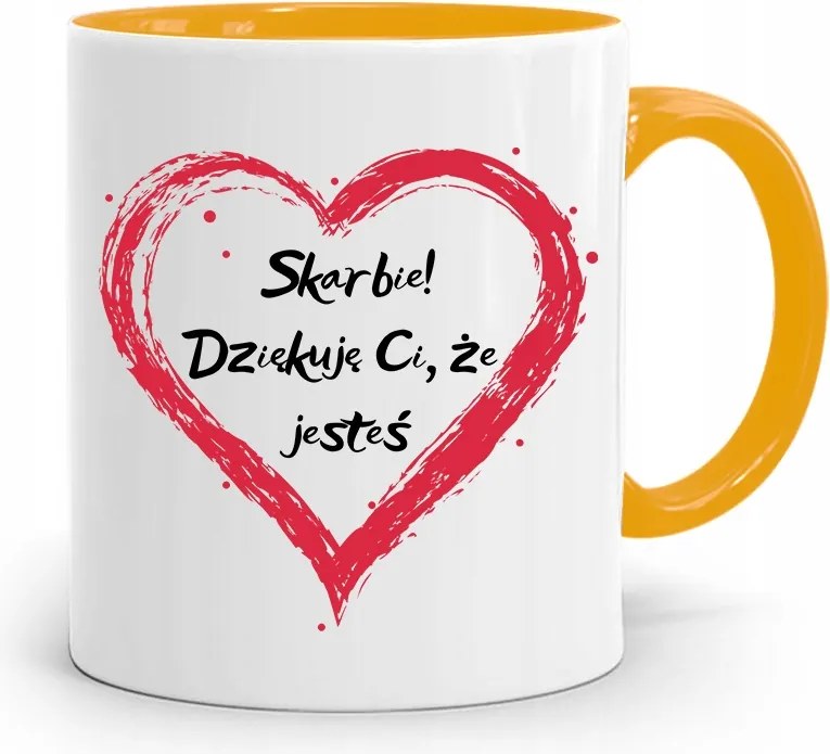 Sárga Bögre Ajándék Fiúnak Köszönöm Nyomtatott Fotóval